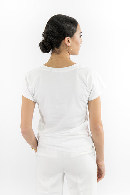 T-shirt femme blanc Armada fabriqué en France